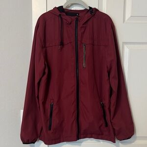Tavik Men's M Burgundy Hooded Windbreaker Jacket EUC